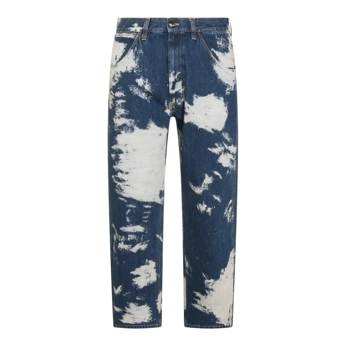 Vivienne Westwood Blue Denim Ranch Jeans With Artistic Paint Details
