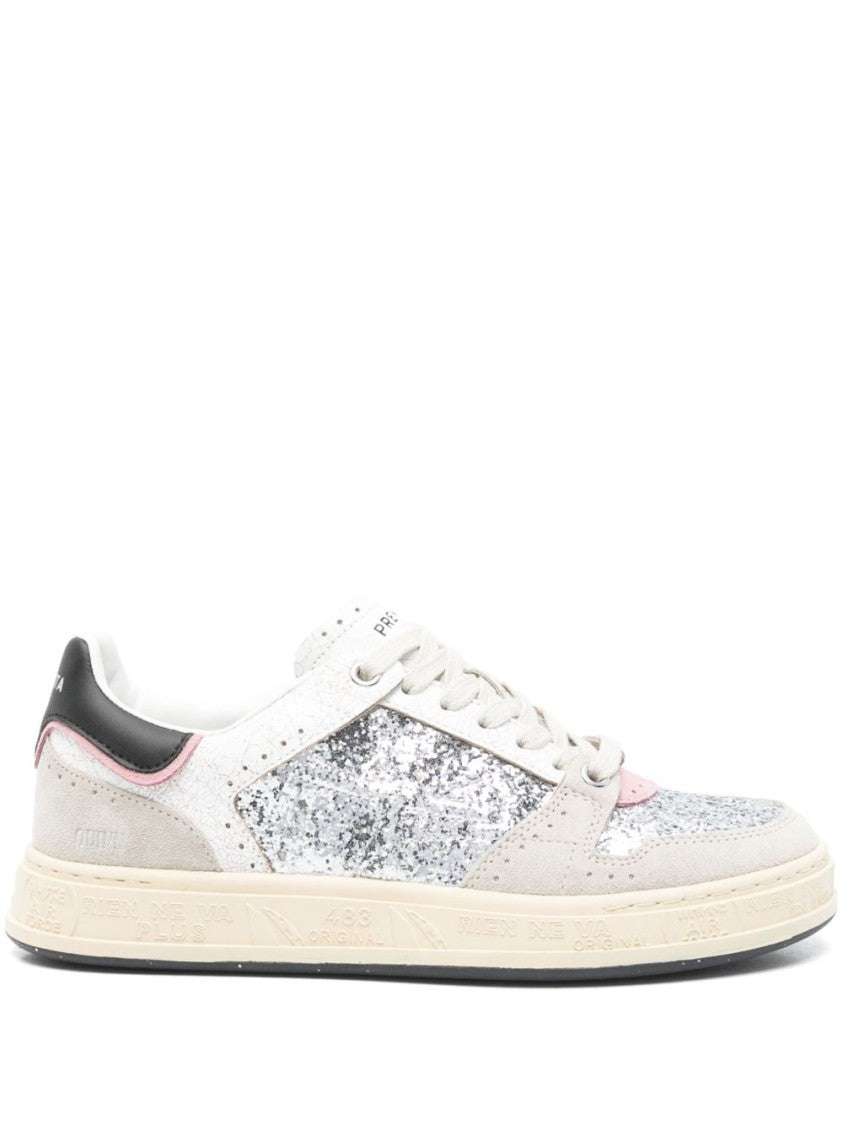 Premiata Glitter Chic Silver Sneakers