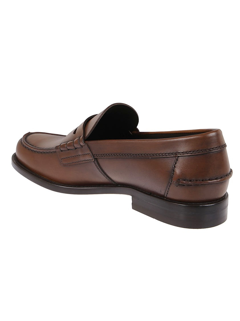 Tod's Brown Leather Moccasin Shoes