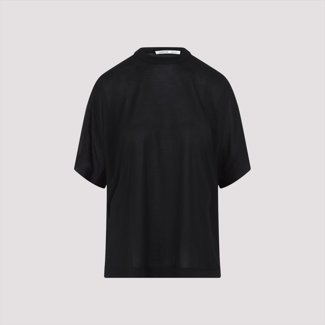 Carven Deep Black Silk T-Shirt