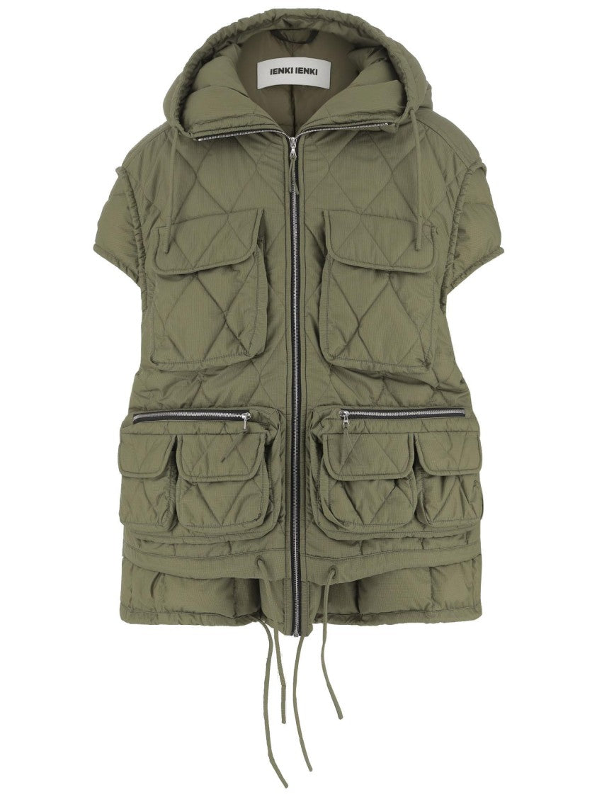 Ienki Ienki Padded Nylon Vest With Drawstring Hood