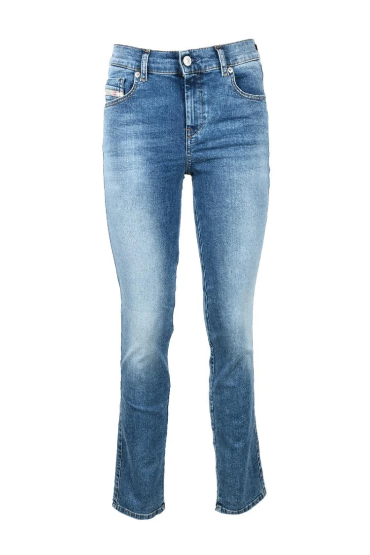 Diesel Blue Cropped Stretch Jeans