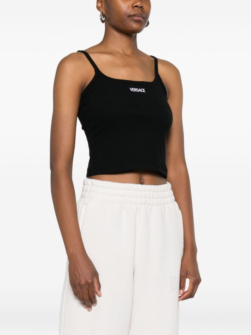 Versace Fitted Black Crop Top