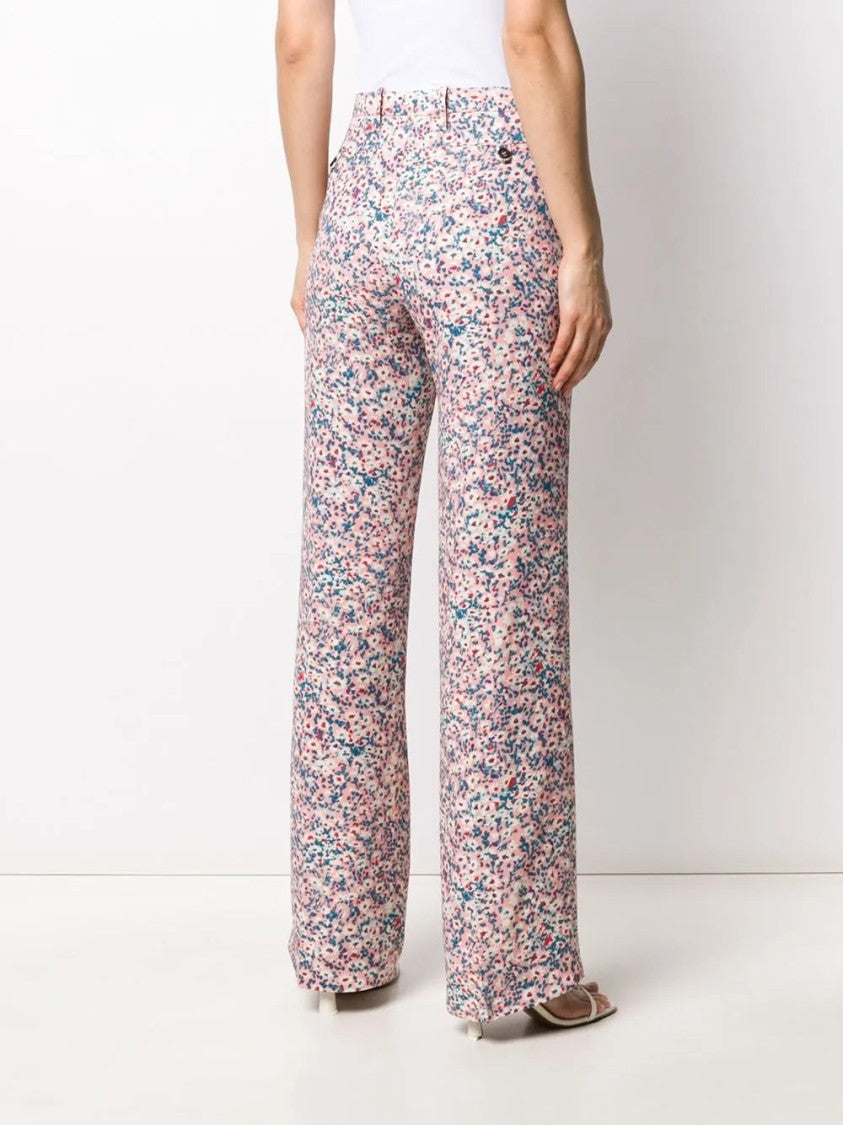 N°21 Daisy Print Wide-Leg Trousers