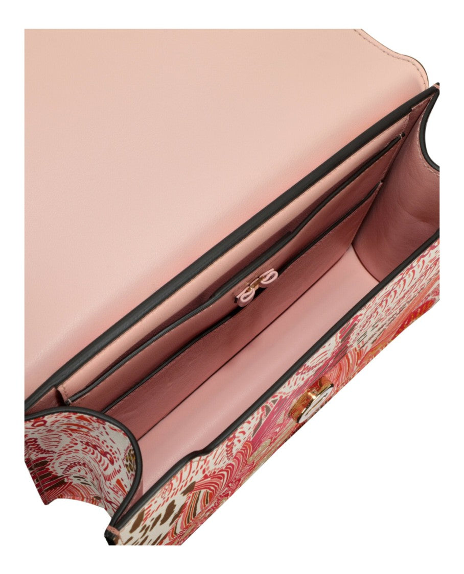 Ferragamo Vara Floral-Print Leather Shoulder Bag