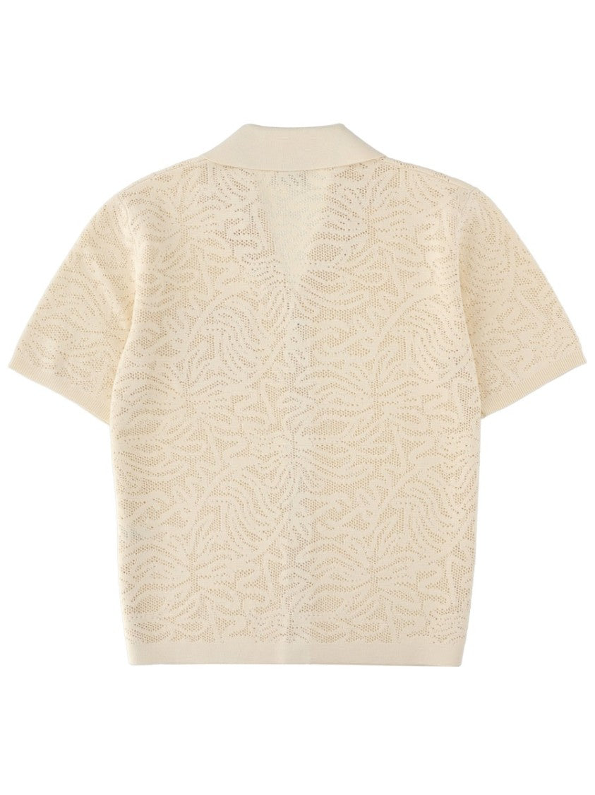 Drôle De Monsieur White Maille Dentelle Cotton Shirt