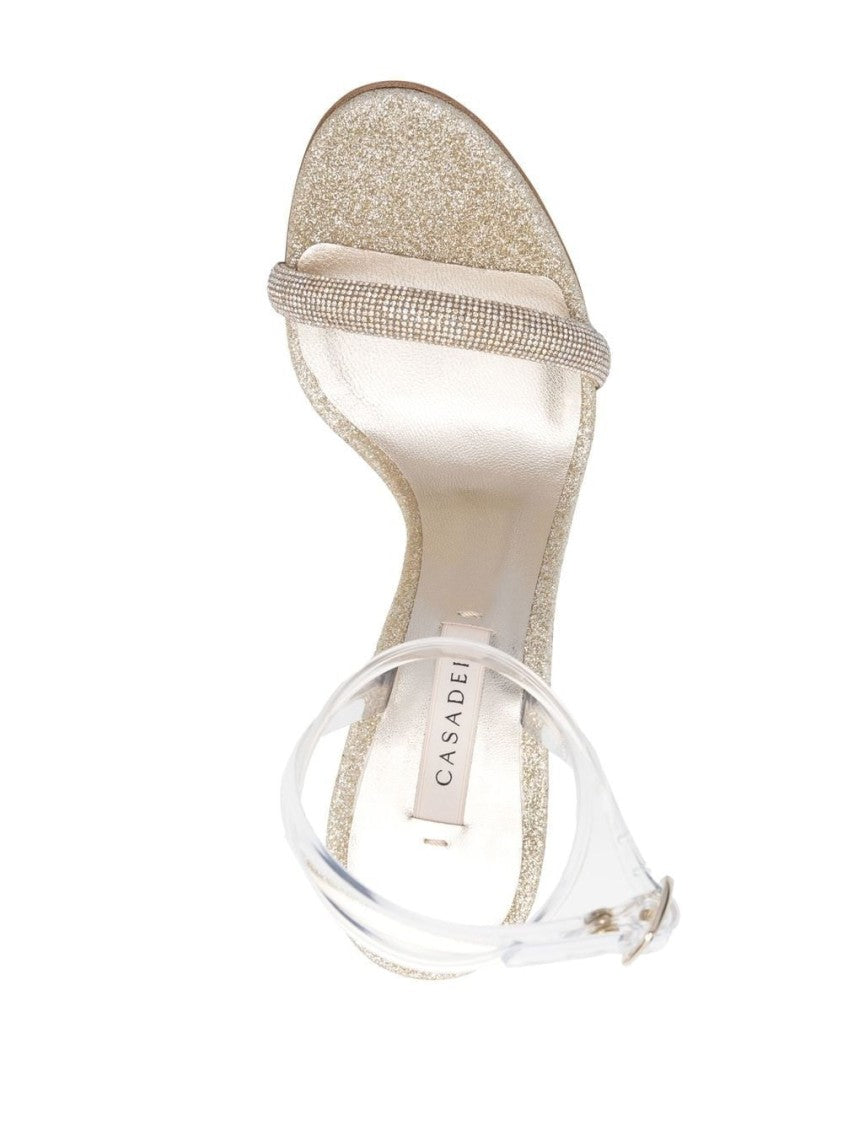 Casadei Transparent High Heel Sandals With Glitter Finish