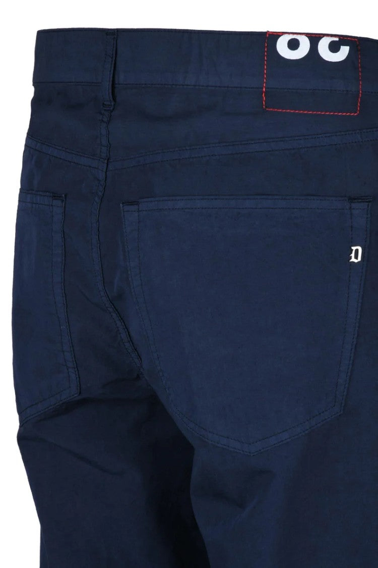 Dondup Paco Cotton Silk Trousers - Blue