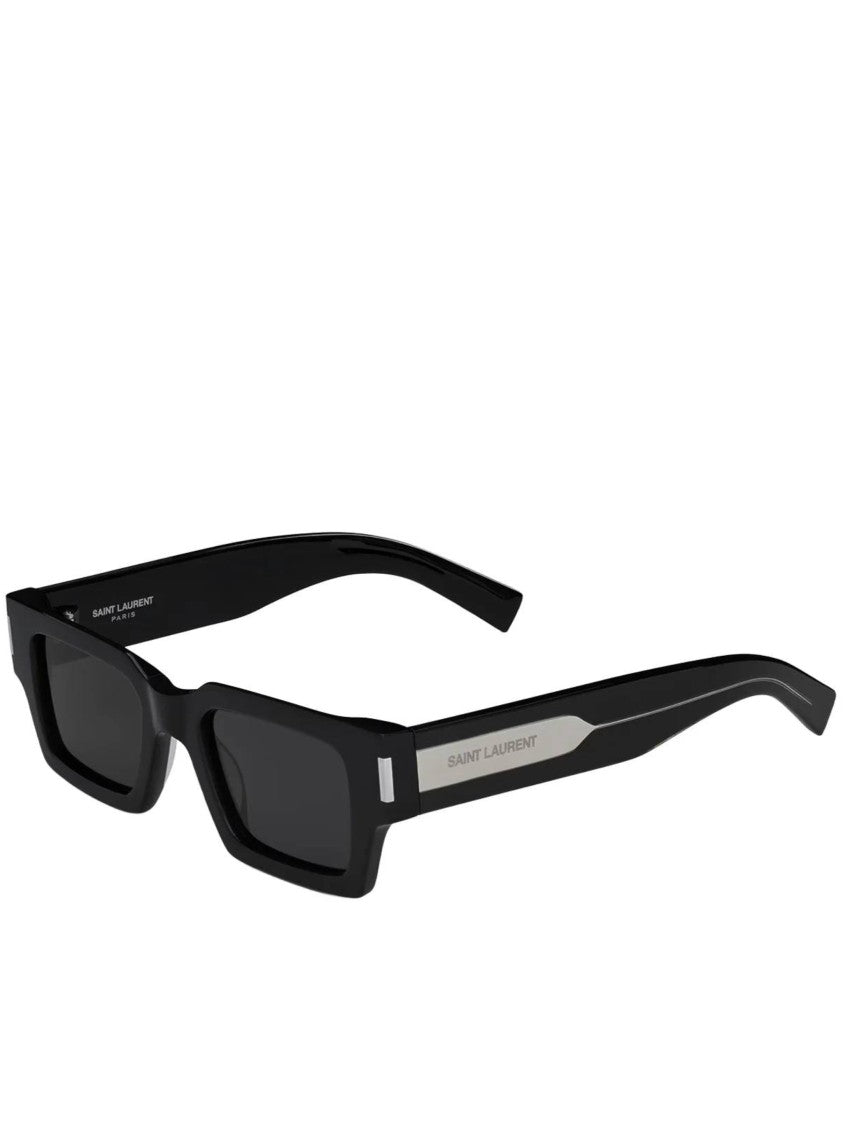Saint Laurent Sl572 Rectangular Black Acetate Sunglasses