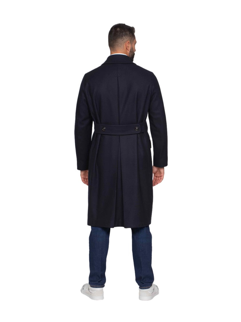 Boglioli Double-Breasted Overcoat With Structured Silhouette And Tailored Fit