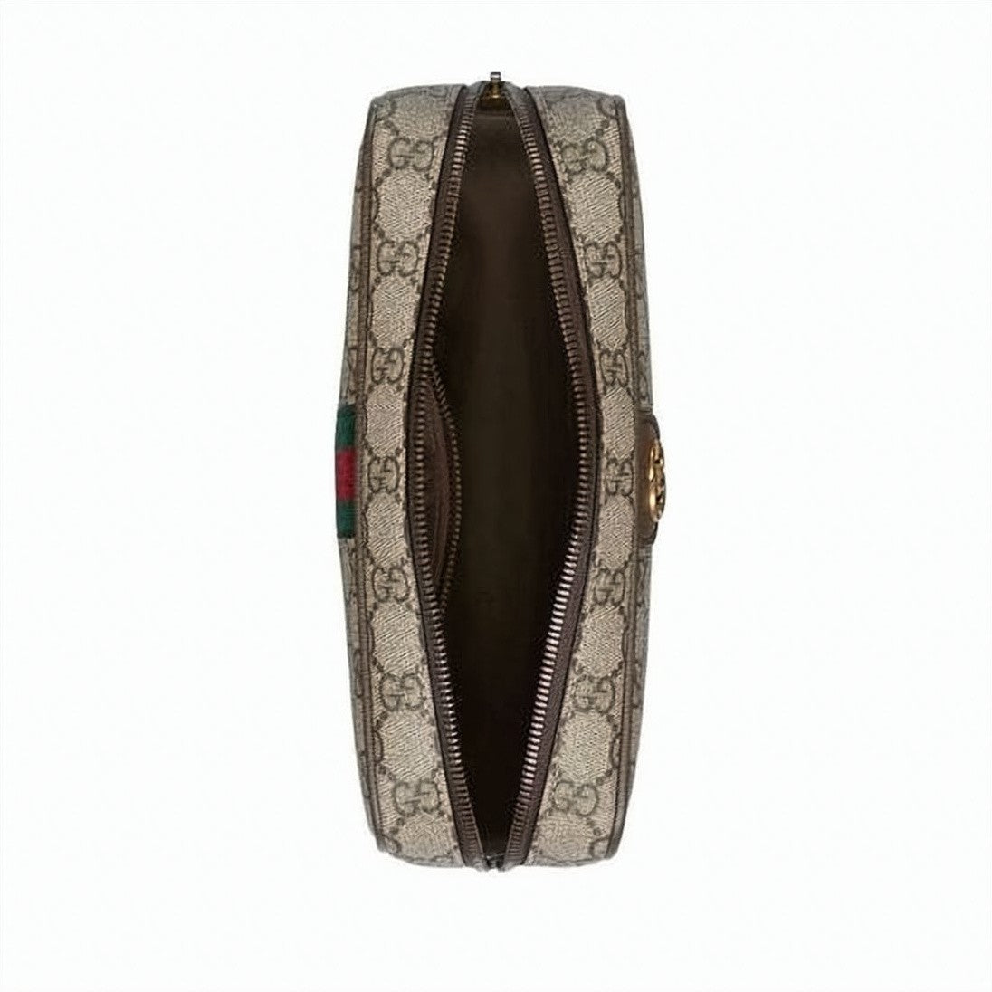 Gucci Rectangular Gg Supreme Canvas Cosmetic Case With Leather Trim