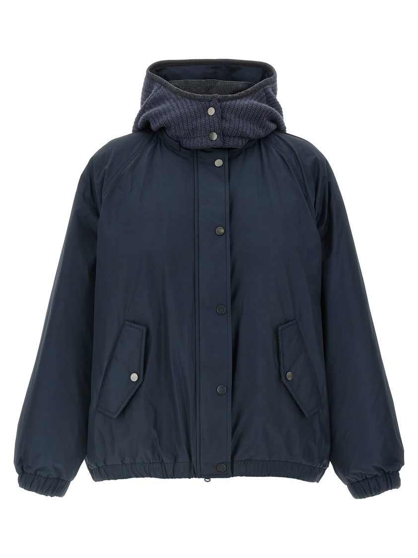 Brunello Cucinelli Knitted Hooded Down Jacket