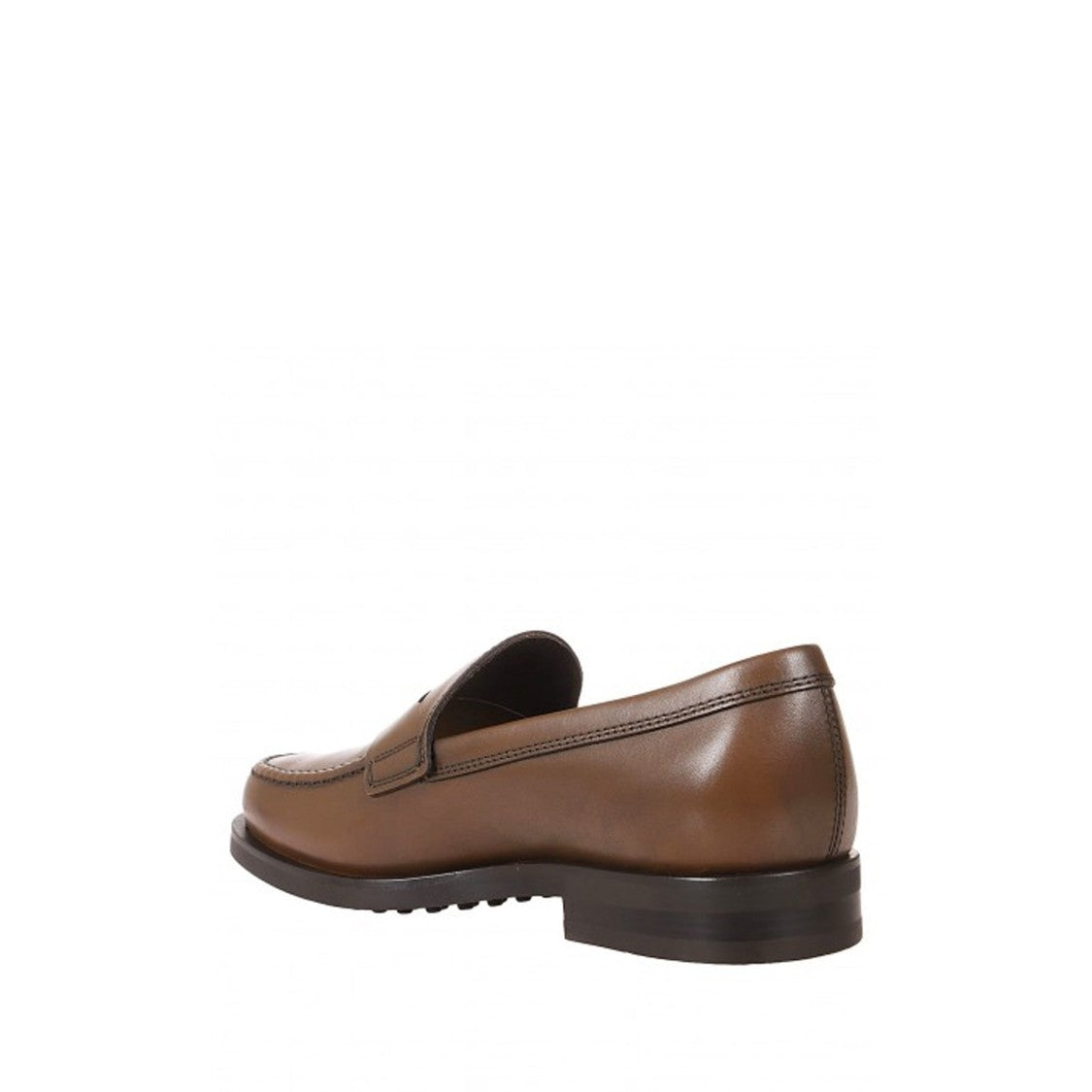 Tod's Brown Calf Leather Loafers With Embossed Monogram
