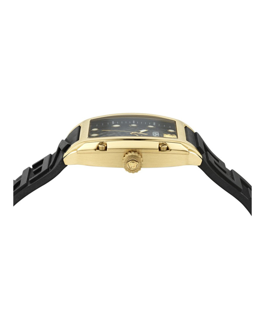Versace Ip Yellow Gold And Black Silicone Versace Watch
