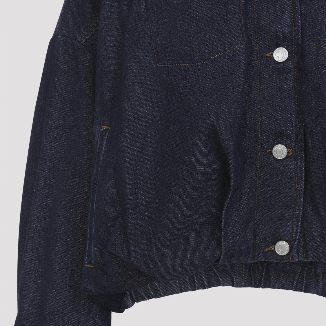 Dries Van Noten Cropped Cotton Jacket With Textured Finish