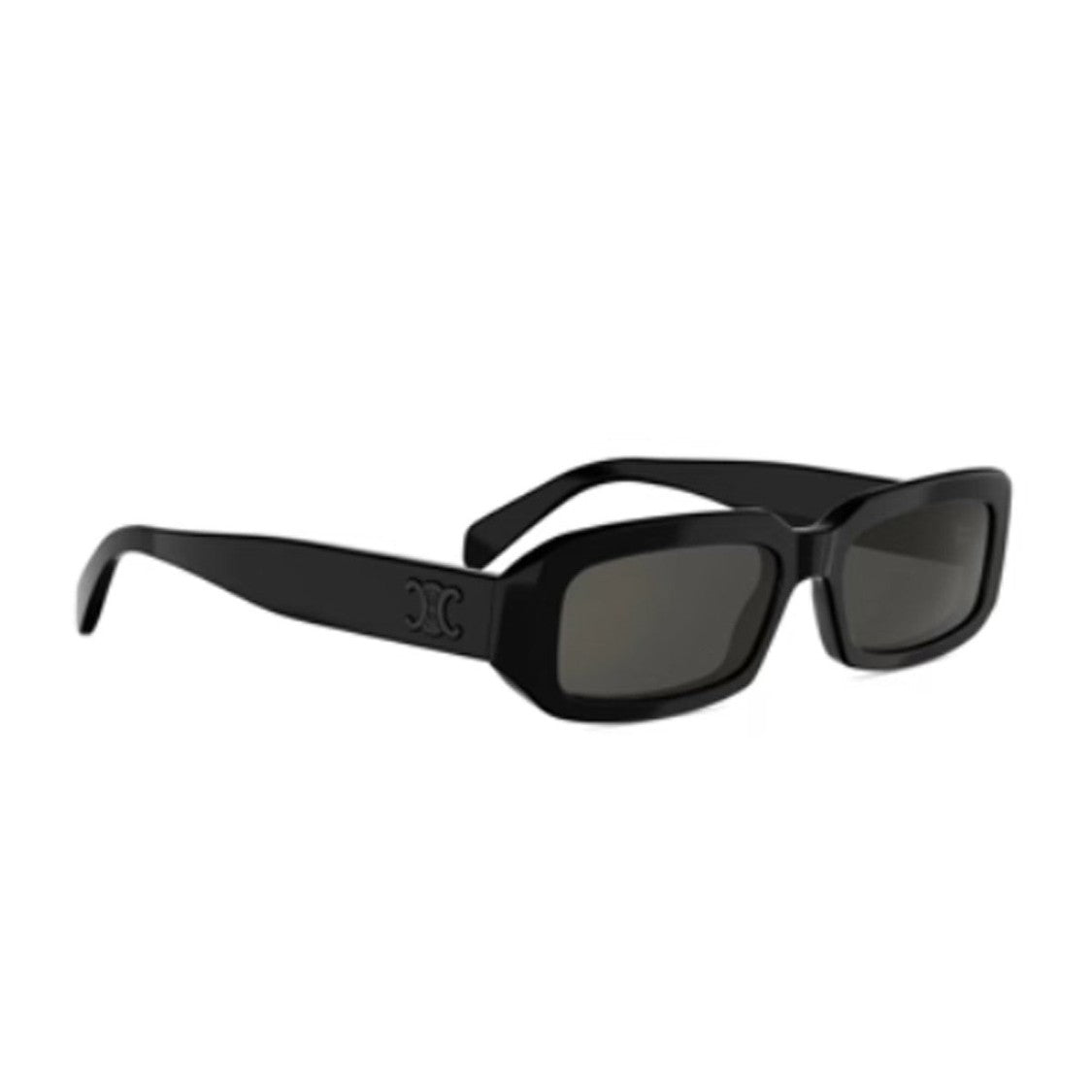 Celine Black Triomphe Acetate Rectangular Sunglasses
