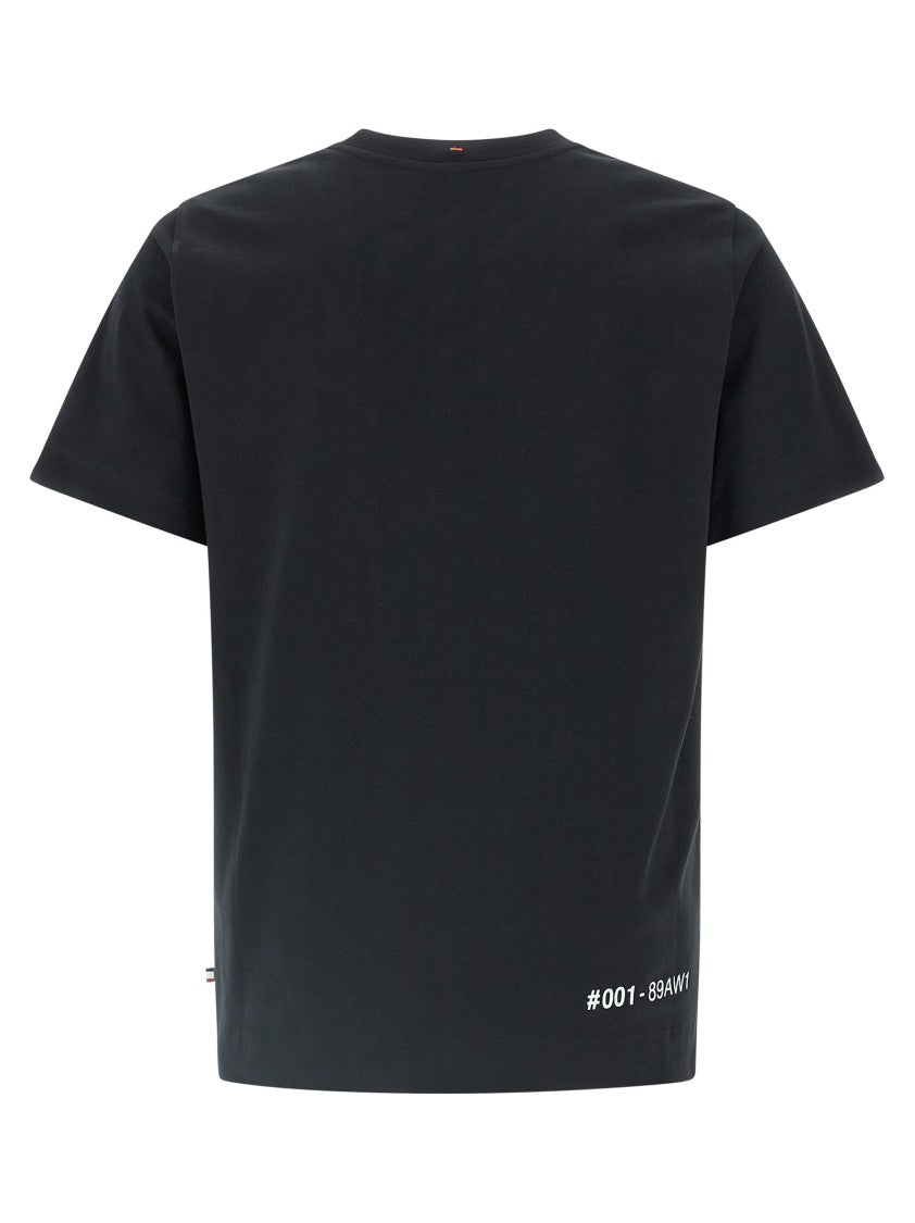 Moncler Grenoble Black Cotton Crewneck T-Shirt With Logo Detail