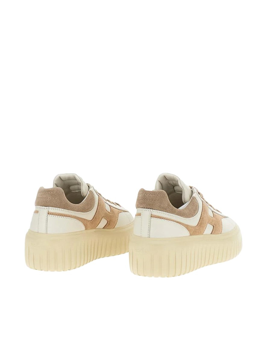 Hogan Ivory H-Stripes Nappa Leather Sneakers