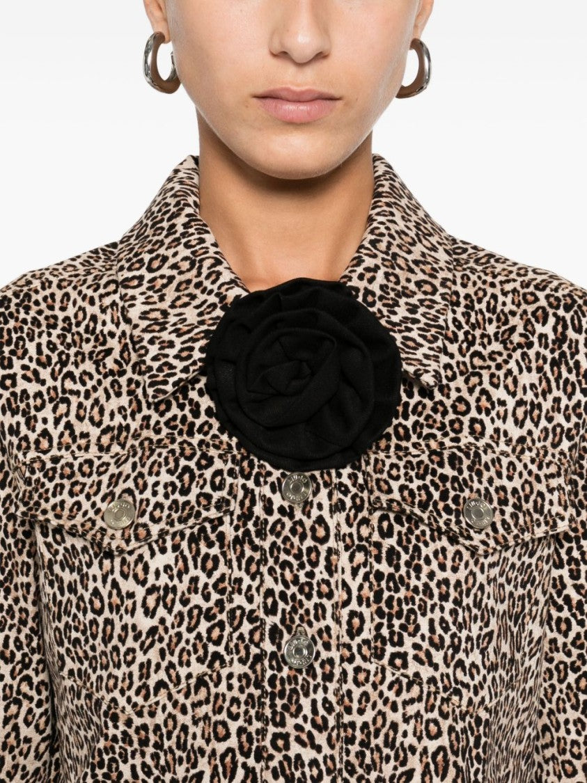 Liu Jo Beige Mini Dress With Leopard Print