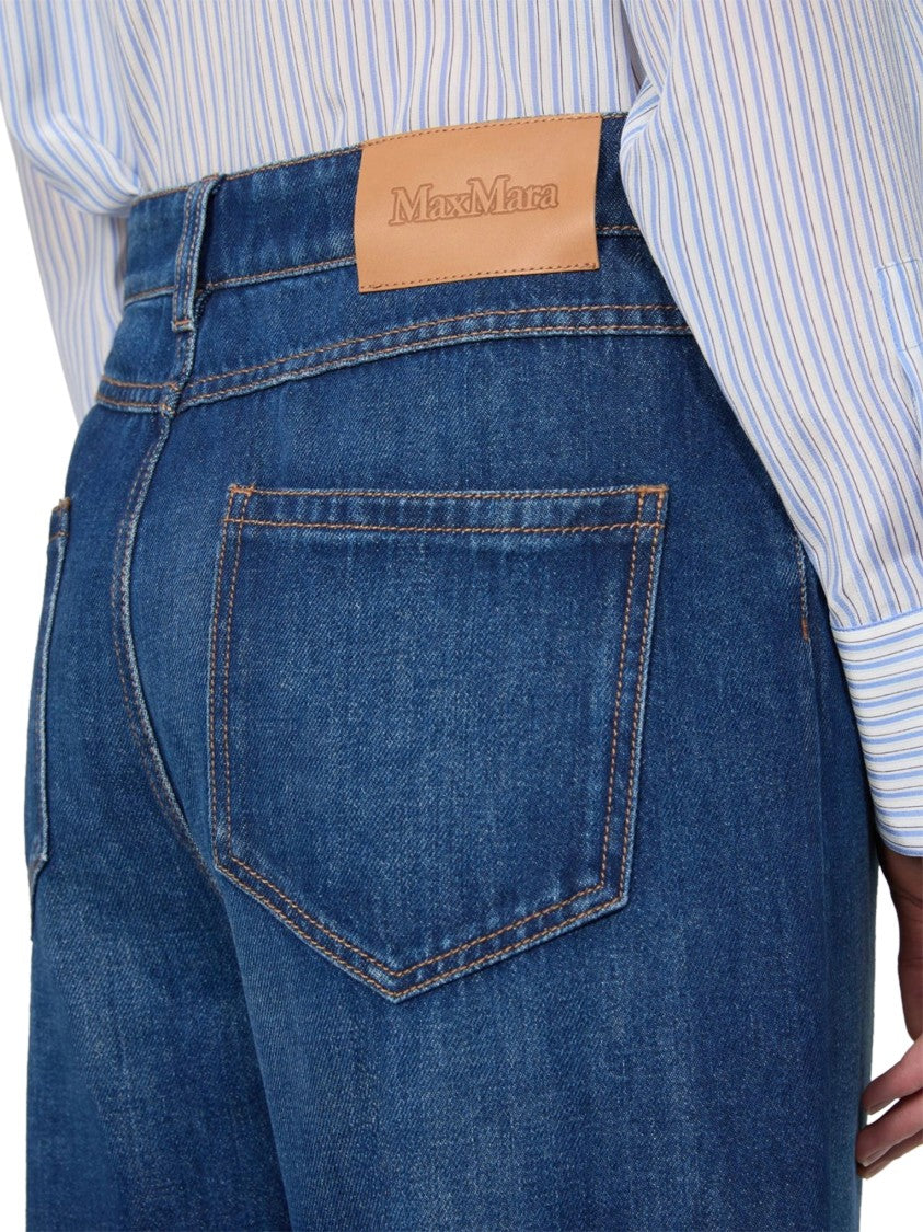 Max Mara Wide-Leg Denim Pants With Classic Five-Pocket Design
