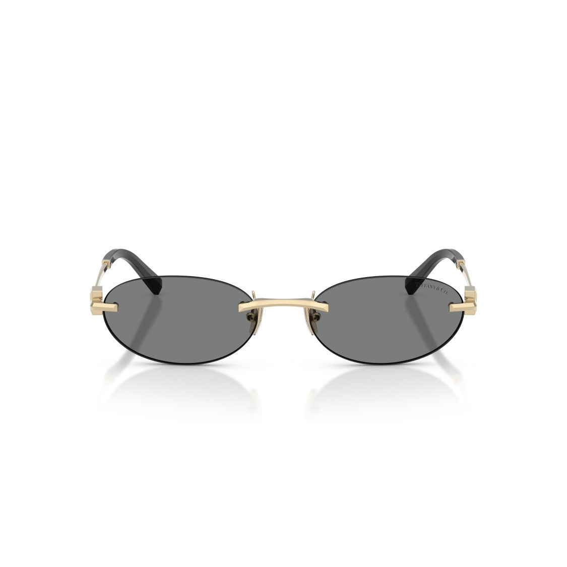 Tiffany & Co. Oval Rimless Sunglasses With Gold-Tone Metal Frame