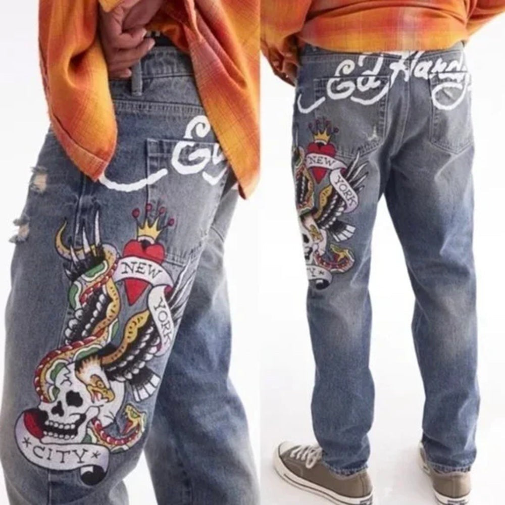 Ed Hardy Nyc Eagle Skull Slim Taper Jean - Mehd8301-2