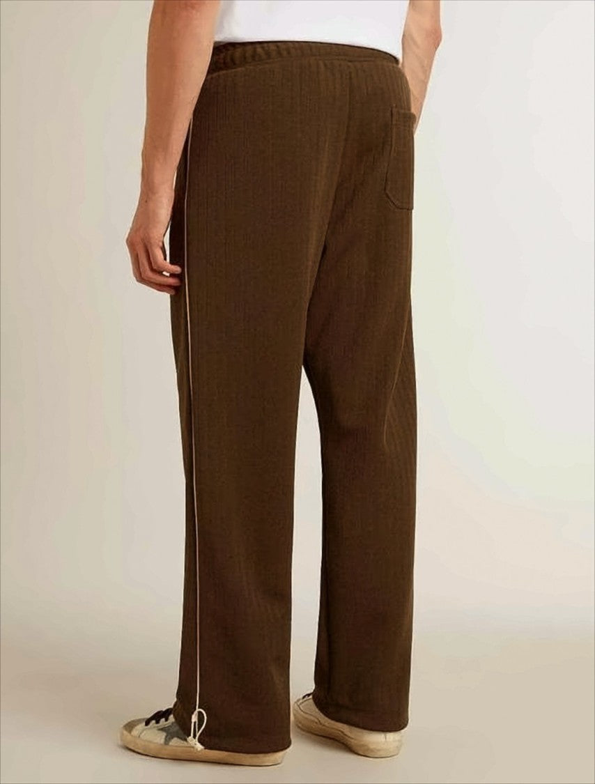 Golden Goose Wide-Leg Relaxed Fit Jogger Pants With Side Stripe Detail