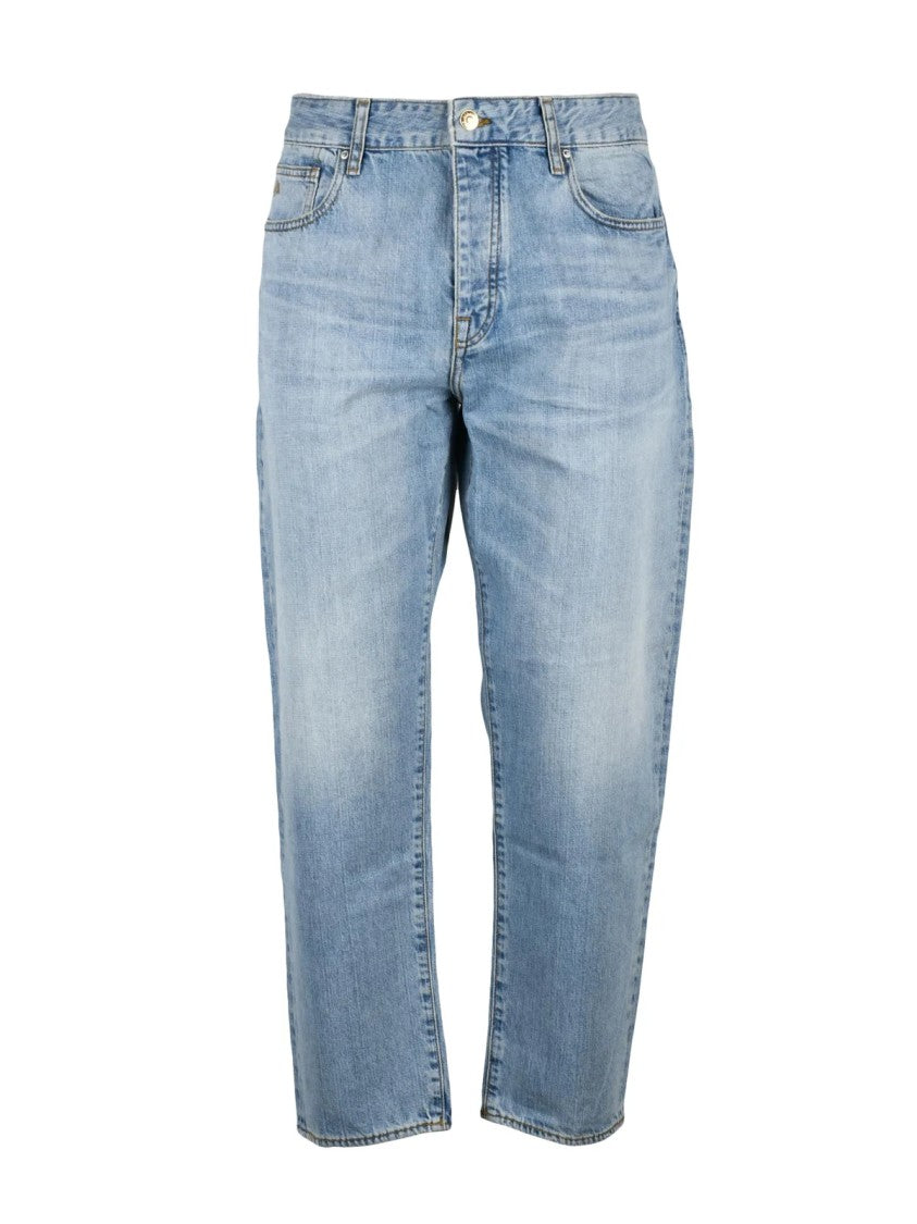 Armani Exchange Blue Cotton Men Carrot Fit Jeans