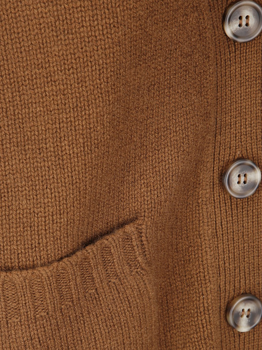 Be You Cashmere Gilet With Contrasting Buttons And Front Pockets