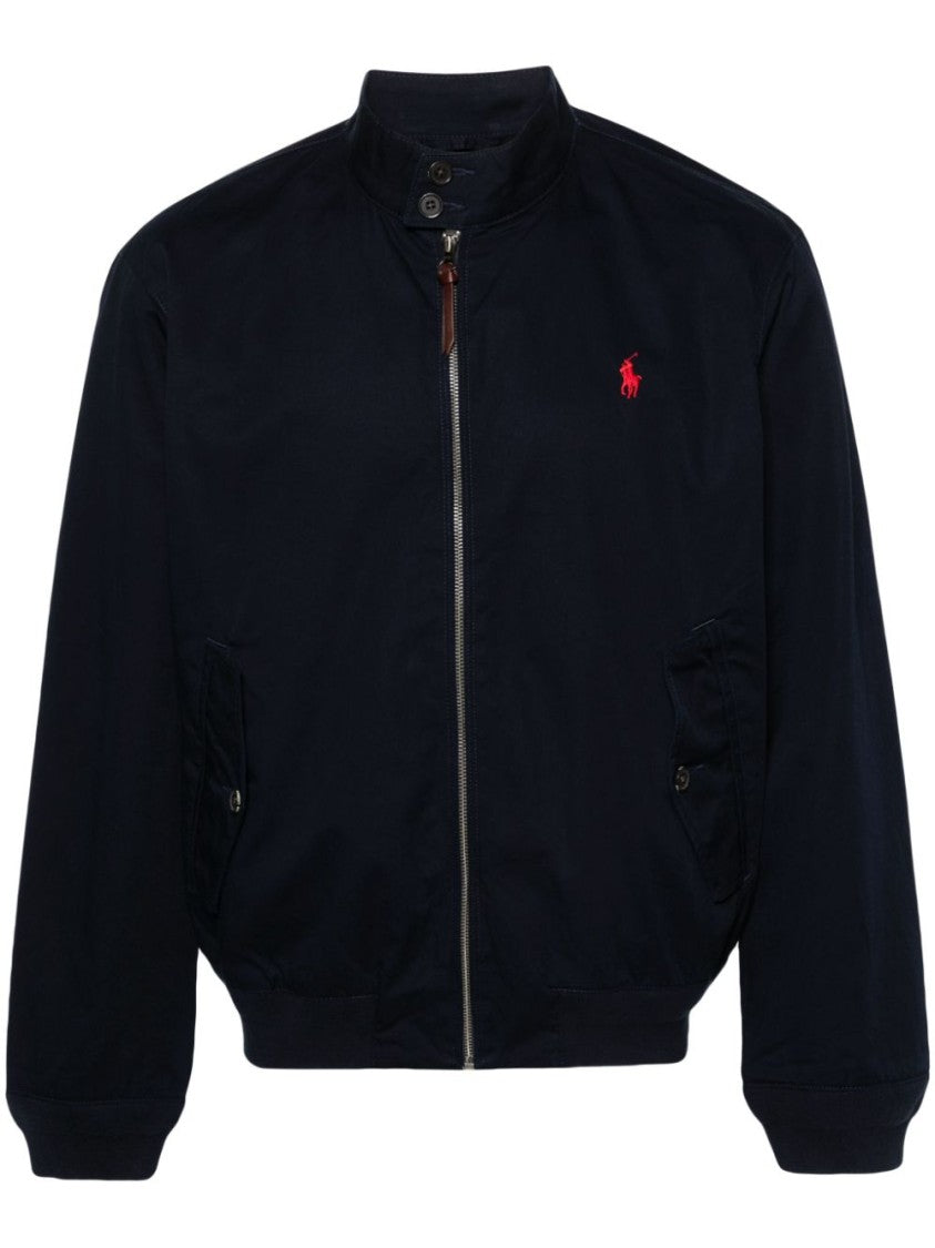 Polo Ralph Lauren Navy Cotton Twill Jacket With Embroidered Logo