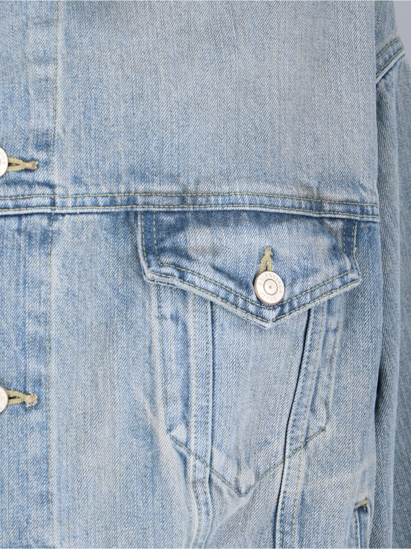 Balenciaga Off Shoulder' Denim Jacket – Light Blue