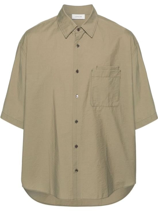 Lemaire Relaxed Fit Short-Sleeved Shirt With Classic Collar And Button-Down Front