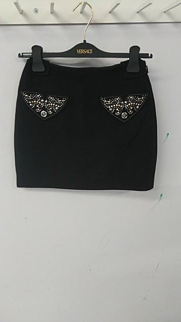 Versace Short-Sleeved Satin Top With Pointed Collar