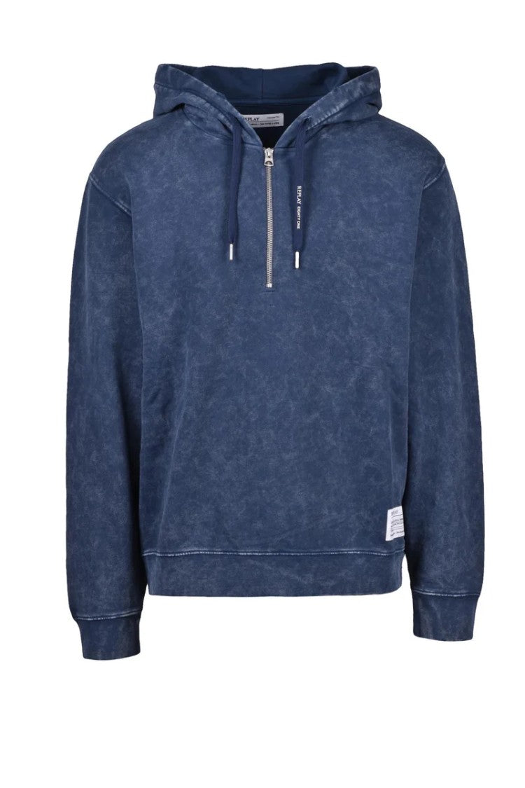 Replay Blue Hooded Cotton Sweatshirt