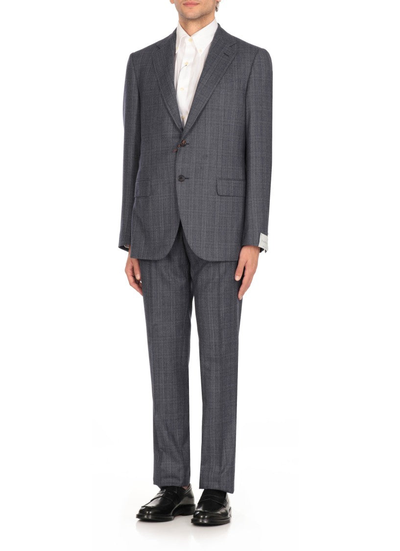 Caruso Blue Wool Suit