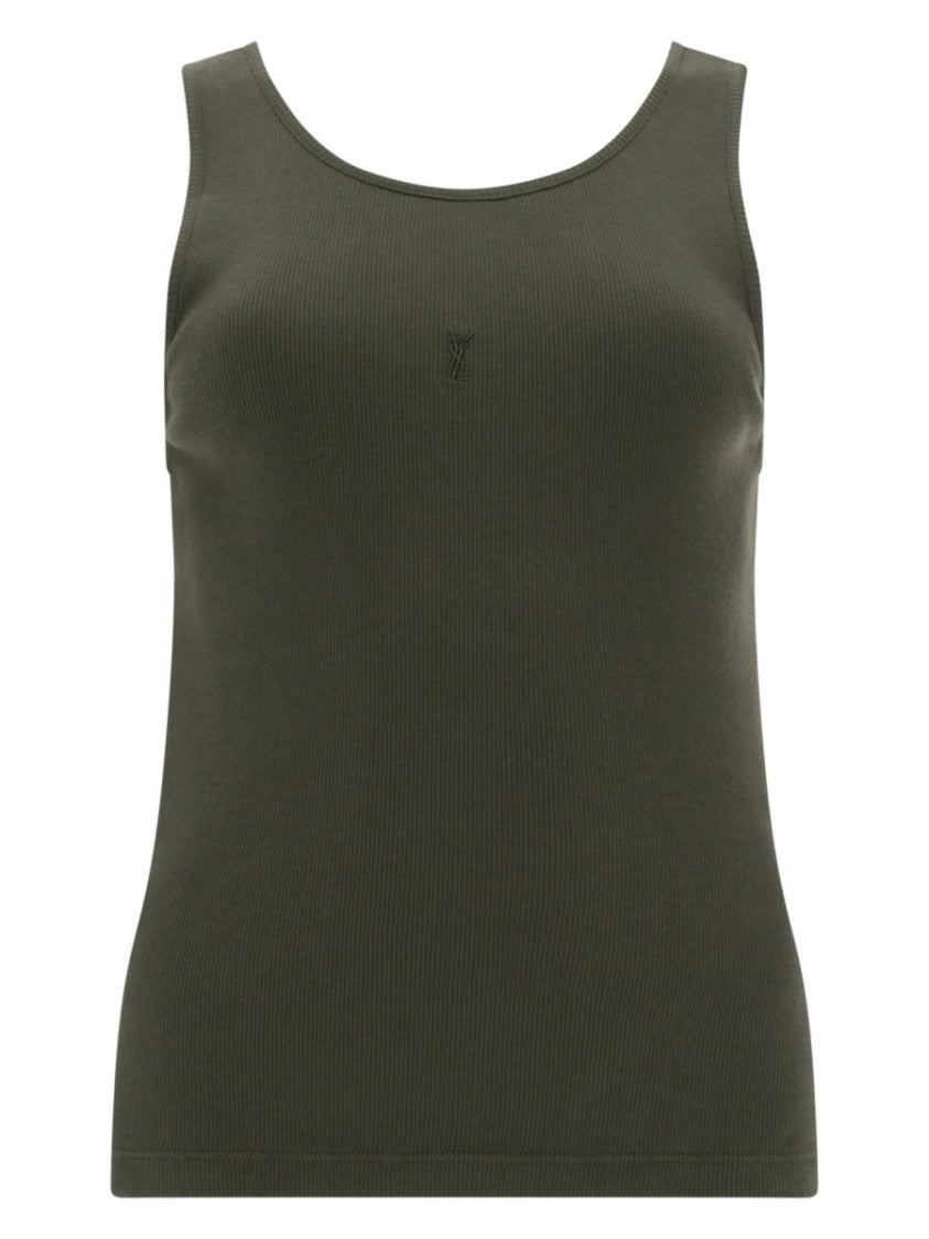 Saint Laurent Cassandre Ribbed Slim-Fit Cotton Tank Top