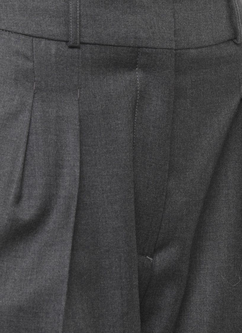 Loulou De Saison Tailored Straight-Leg Wool Pants With Pleated Front