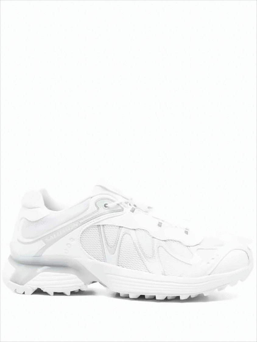 Salomon White Textile Sneakers With Rugged Sole
