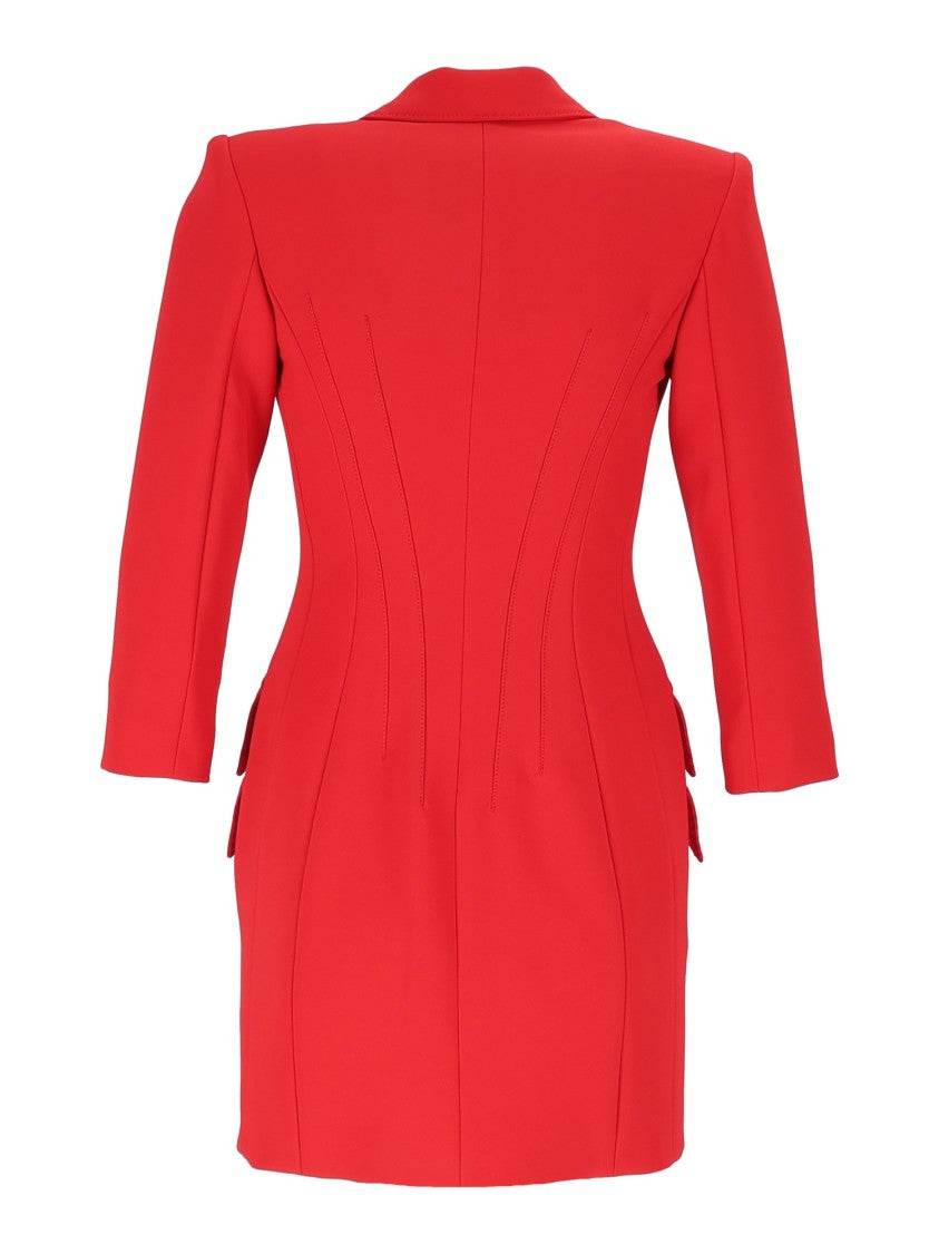 Elisabetta Franchi Red Double-Breasted Day Dress