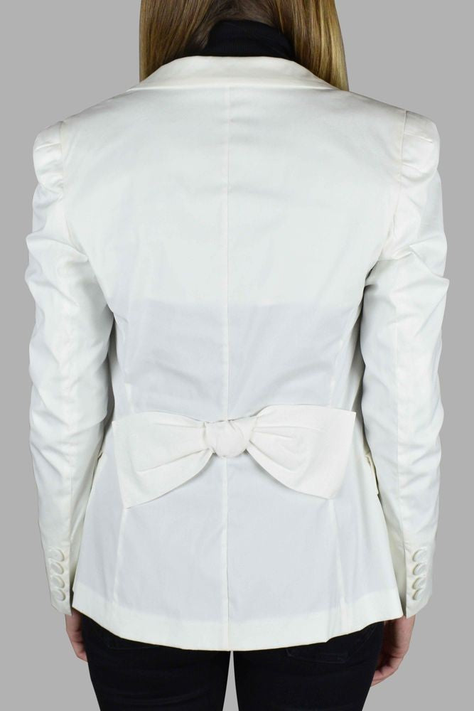Prada Tailored White Blazer With Scalloped Collar