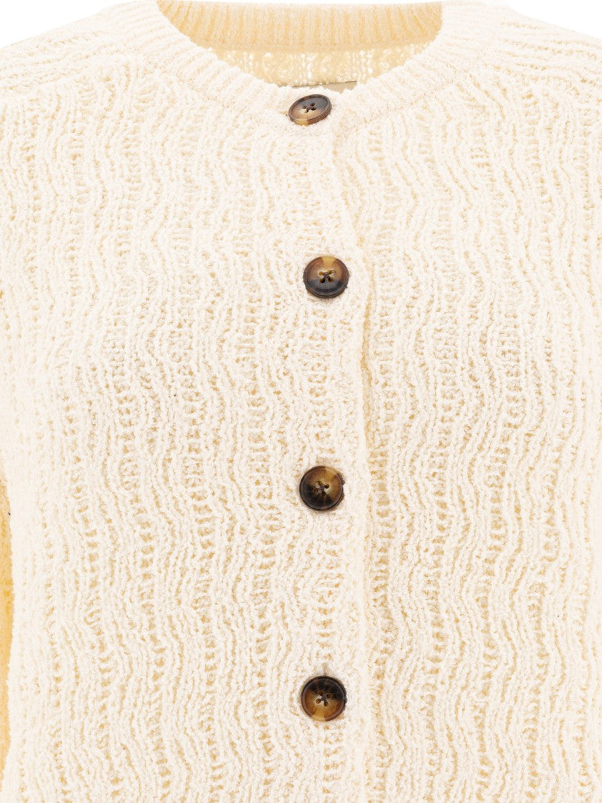 Loulou Studio Textured Knit Cardigan With Button Detail