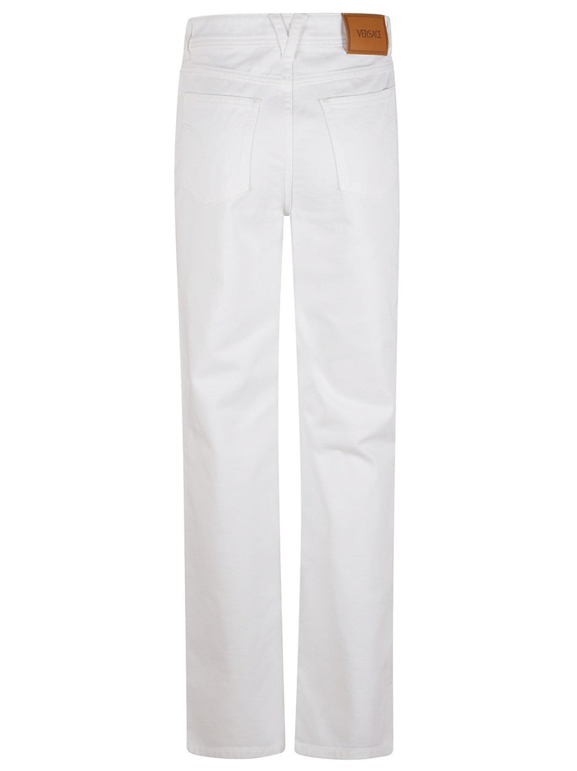 Versace Straight-Leg White Denim Jeans