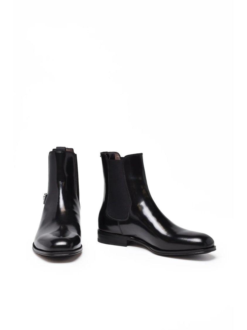 Salvatore Ferragamo Black Leather Isidoro Boots