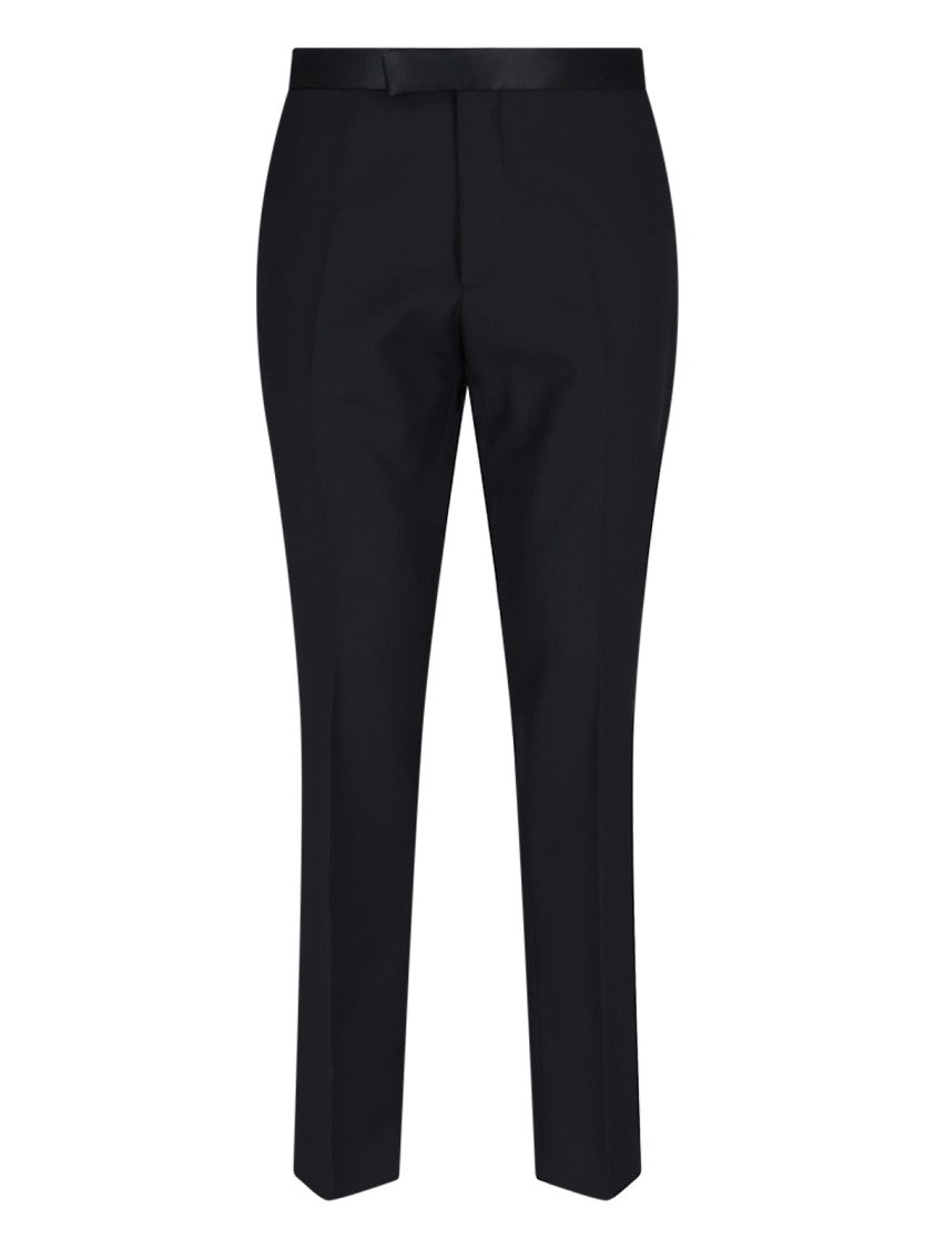 Tagliatore Black Single Breasted Wool Silk Straight Suit