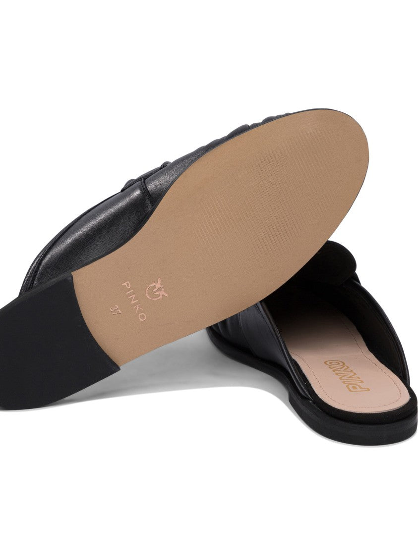 Pinko Leather Loafers With Gathered Detailing