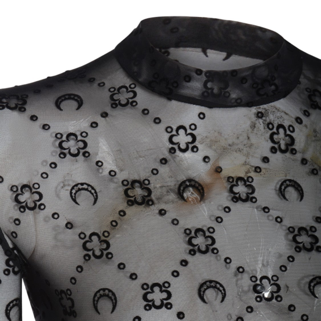 Marine Serre Sheer Mesh Crescent Moon Floral Top