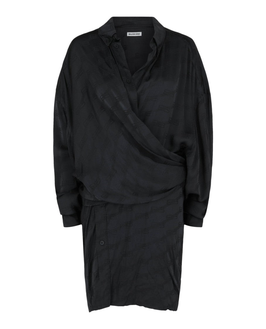Balenciaga Bb Monogram Jacquard Wrap Dress