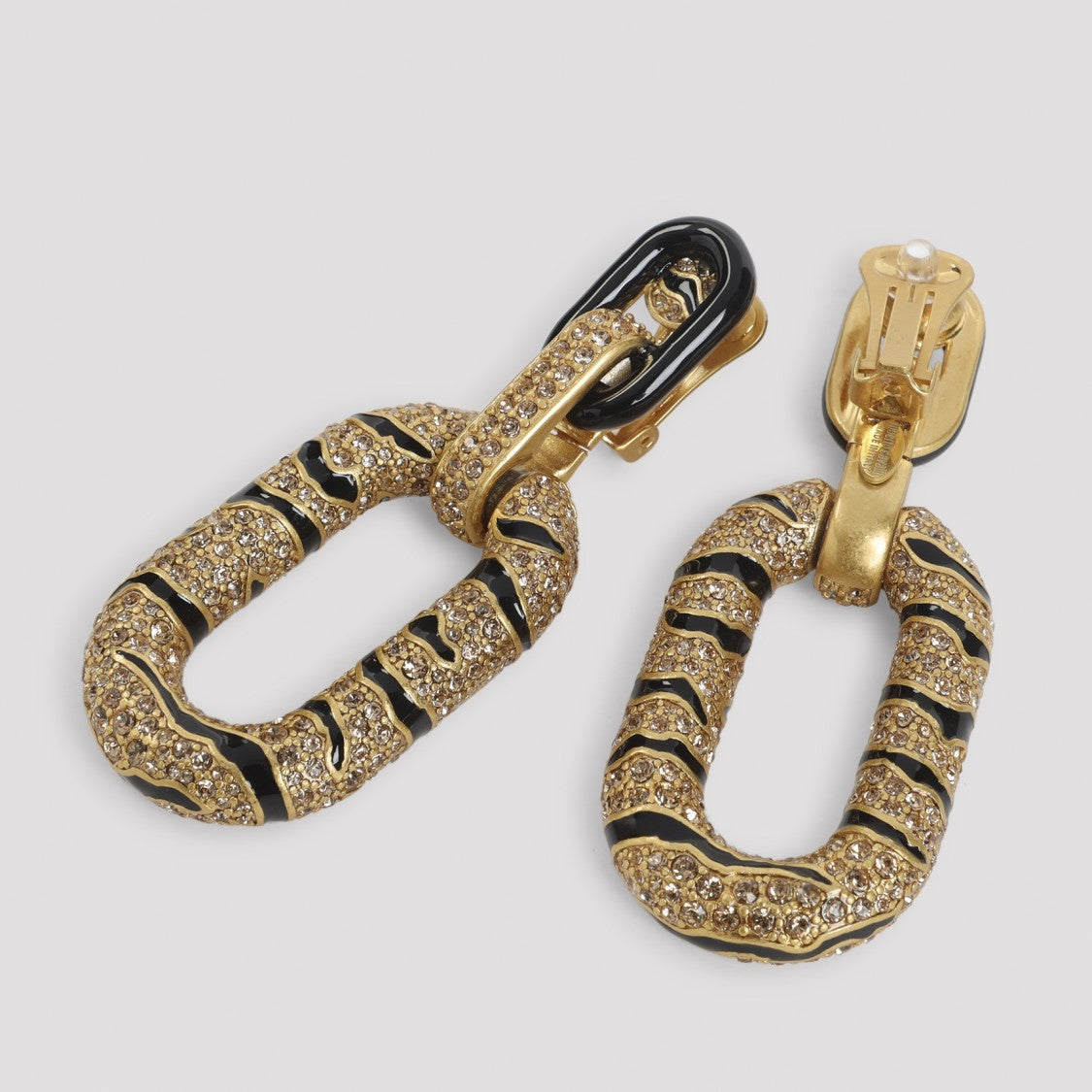 Roberto Cavalli Zebra Pattern Clip-On Earrings