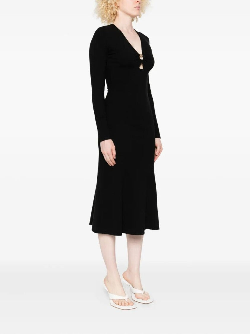Twin-Set Fitted Black Midi Dress