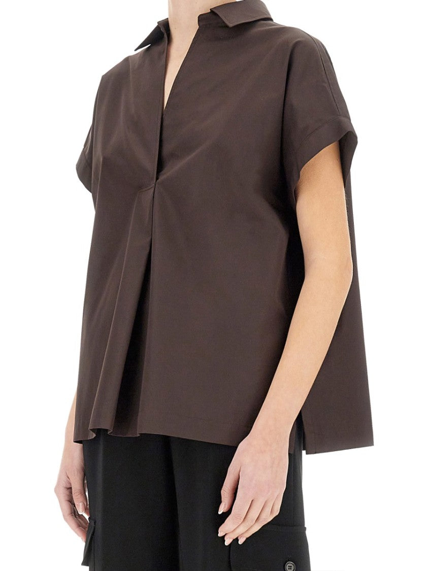 Aspesi Brown Cotton Shirt With Structured Collar
